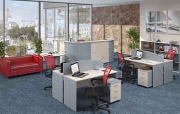 Офисный комплект мебели IMAGO четыре рабочих места, стол для переговоров в Южно-Сахалинске - предосмотр 1